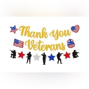 Patriotic Thank You Veterans Banner